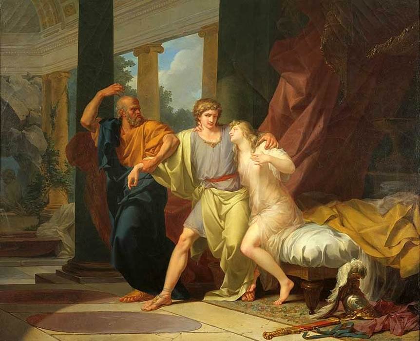Socrates Dragging Alcibiades from the Embrace of Aspasia by Jean-Baptiste Regnault