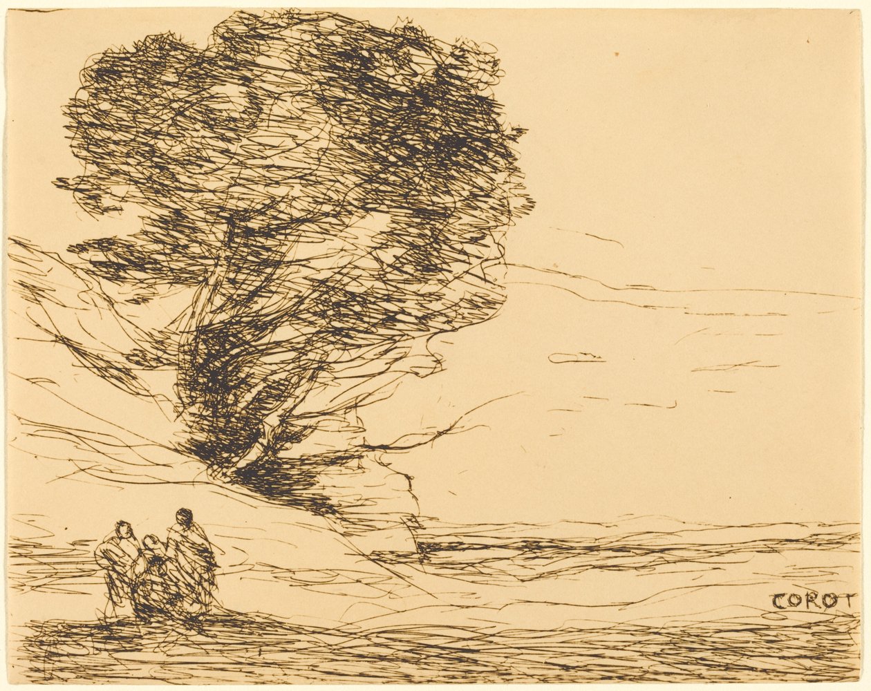 Souvenir of Antibes by Jean-Baptiste-Camille Corot