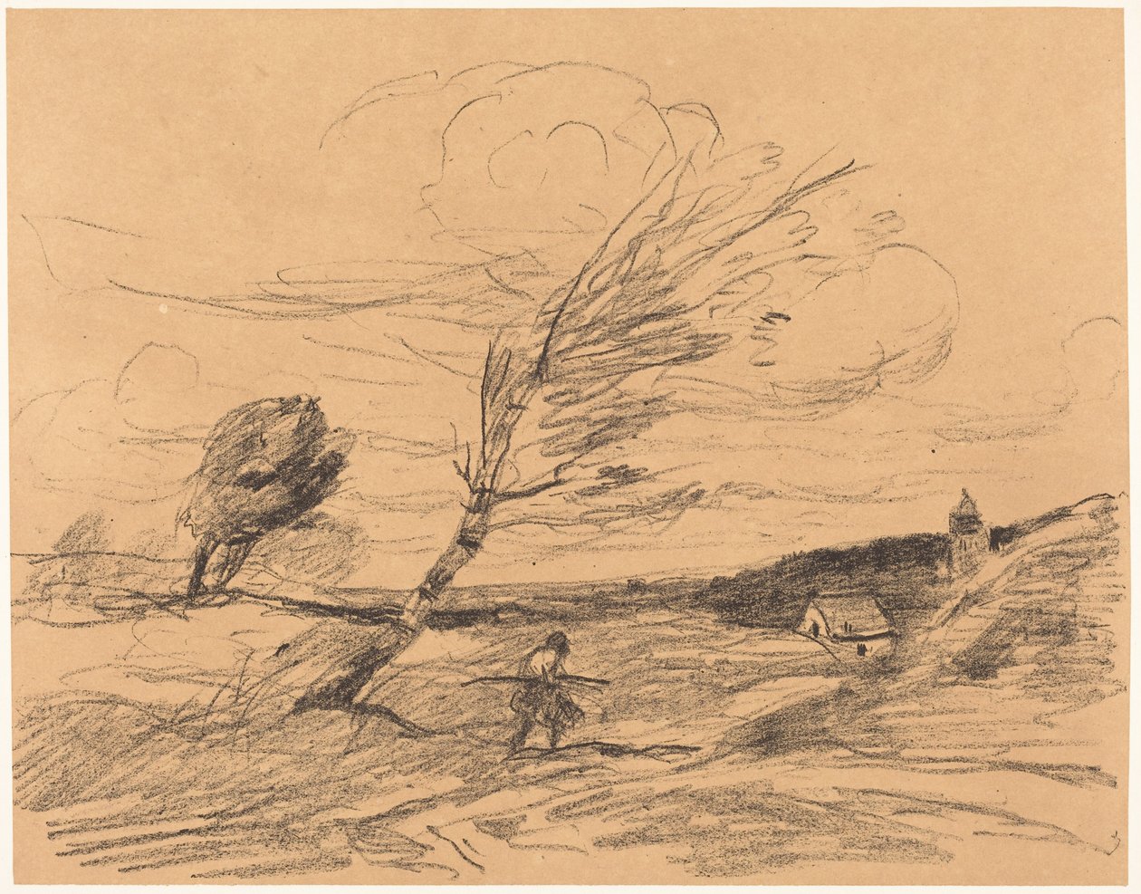 The Gust of Wind by Jean-Baptiste-Camille Corot