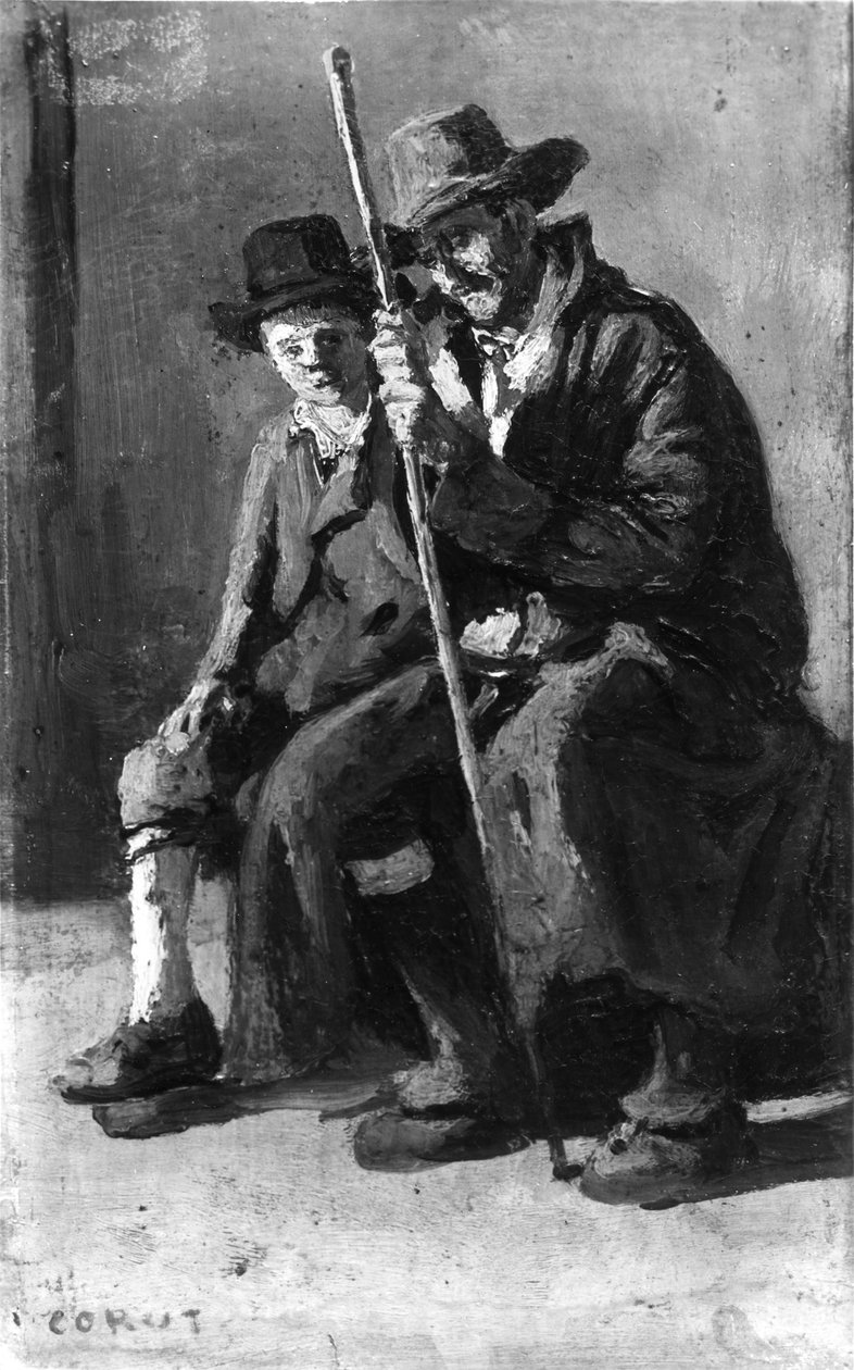 Two Italian Peasants by Jean-Baptiste-Camille Corot
