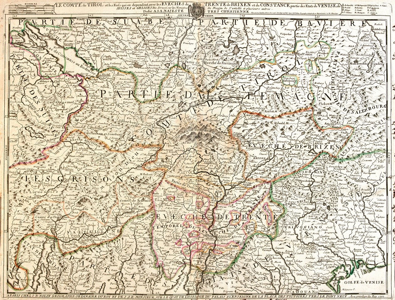 Germany (State: Baden-Württemberg, Bavaria), Austria (State: Voralberg, Tyrol, Salzburg, Carinthia), Liechtenstein, Switzerland (Canton: Thurgau, Appenzell Ausserrhoden, Appenzell Innerrhoden, St) by Jean-Baptiste Nolin