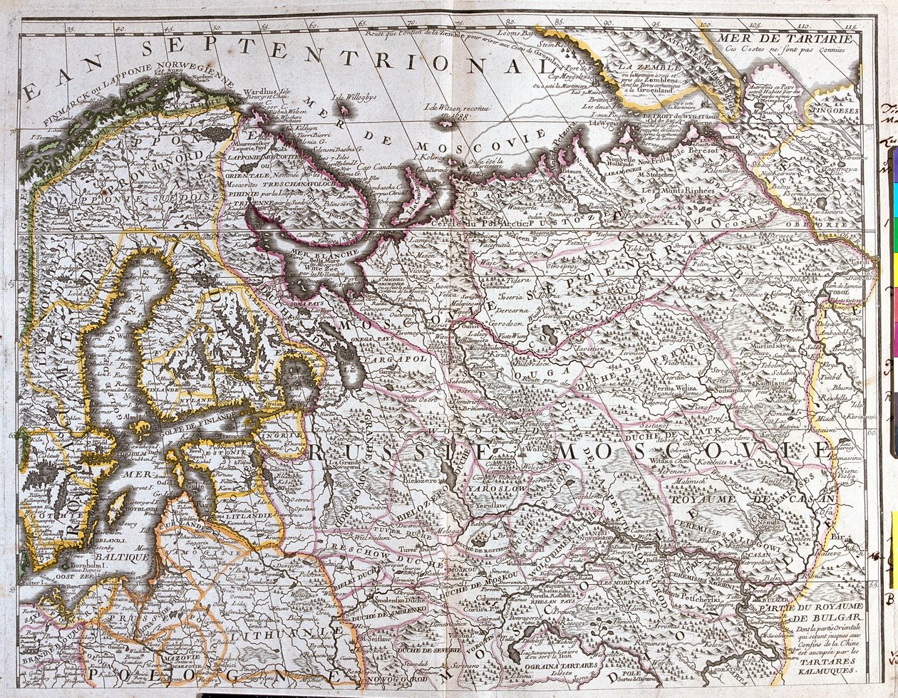 Map of Moscow, the Kingdom of Sweden, the Baltic Provinces and Part of Poland by Jean Baptiste Nolin