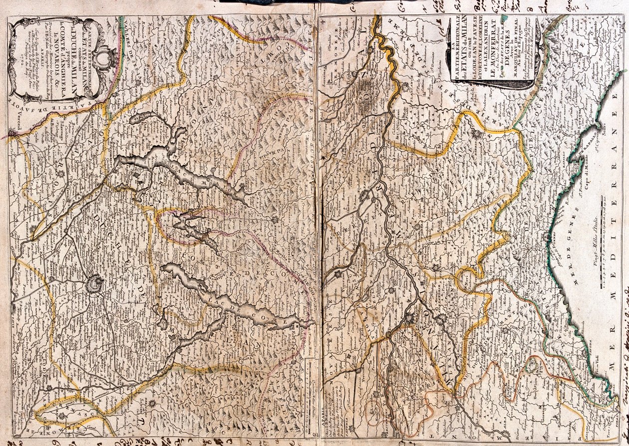 Italy and Switzerland (Regions and Cantons) by Jean Baptiste Nolin