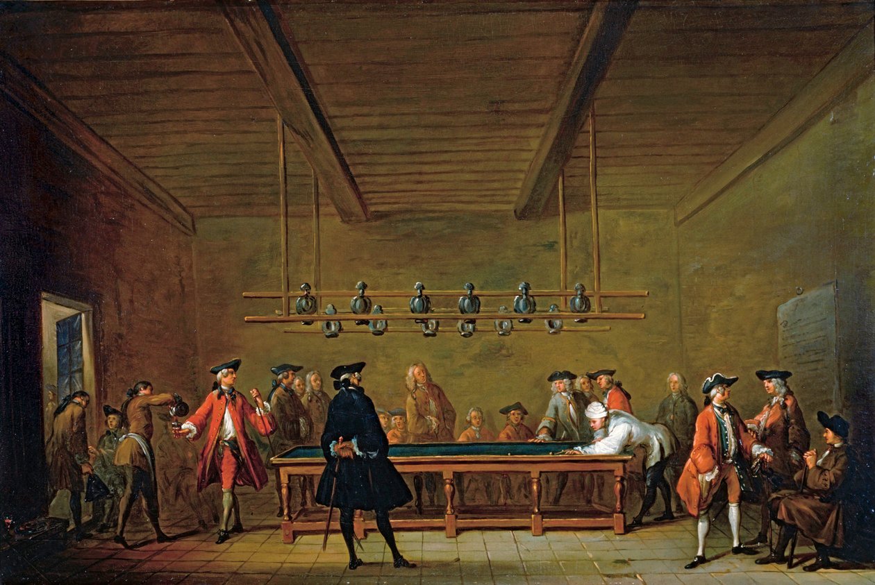 Public Billiard in Paris - Game of Billiard by Jean Baptiste Simeon Chardin