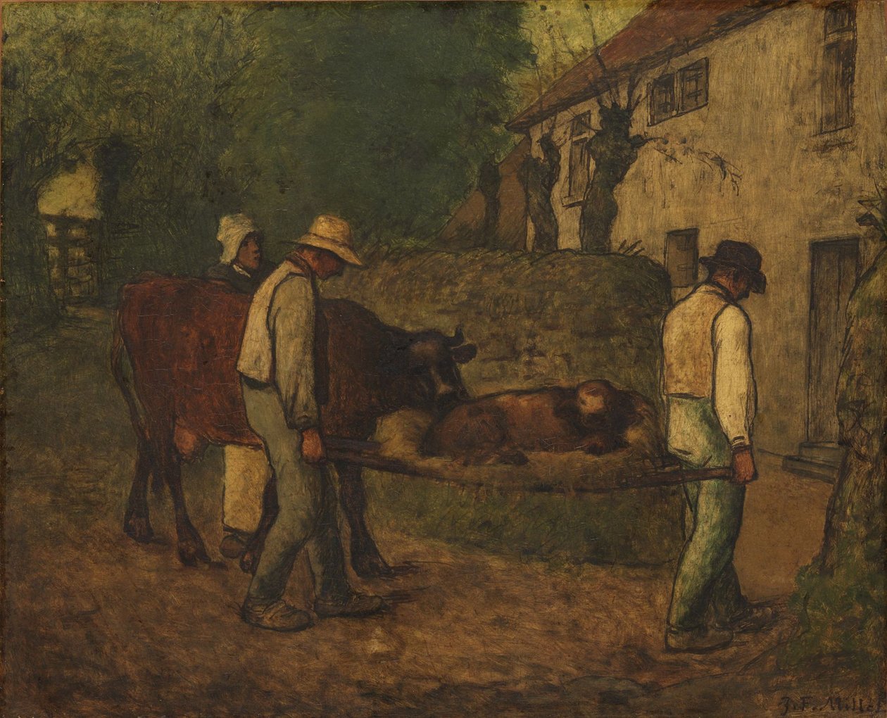 Bringing Home the Calf Born in the Fields by Jean-Francois Millet
