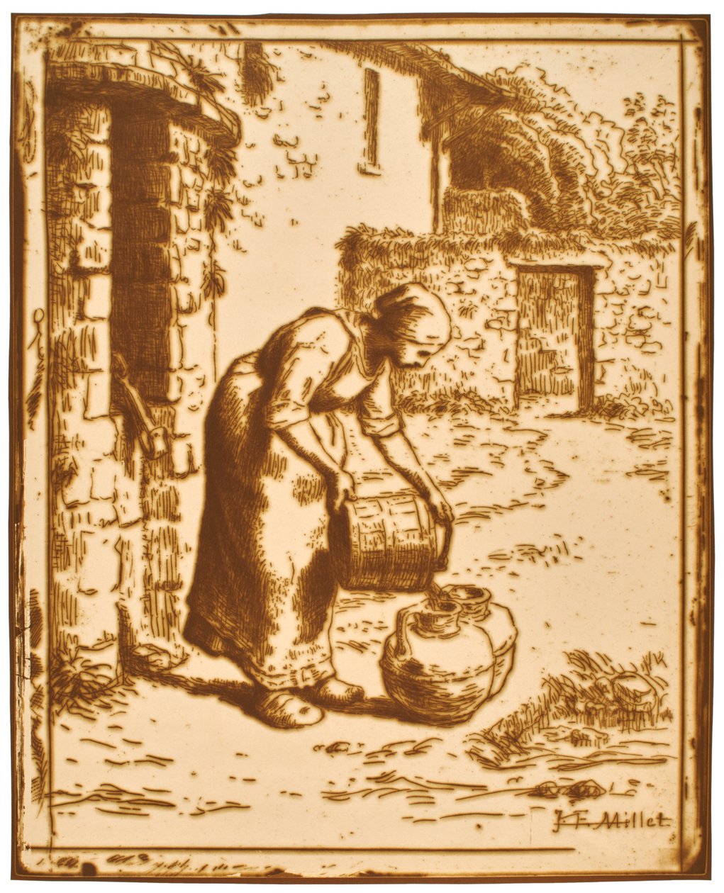 Woman Emptying a Bucket by Jean-Francois Millet