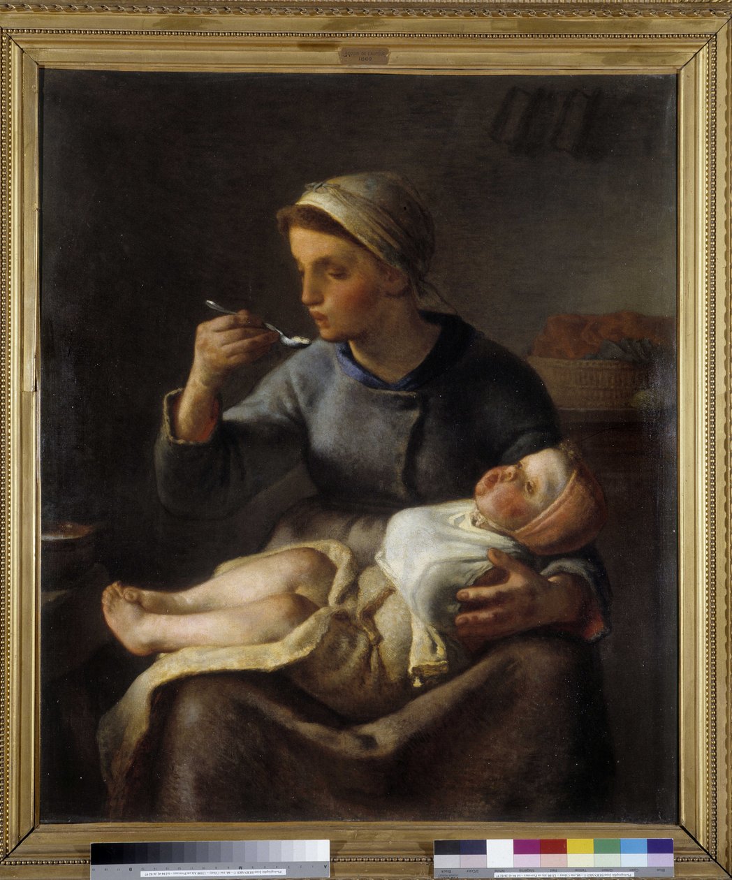 Woman Making Her Child Eat by Jean-Francois Millet