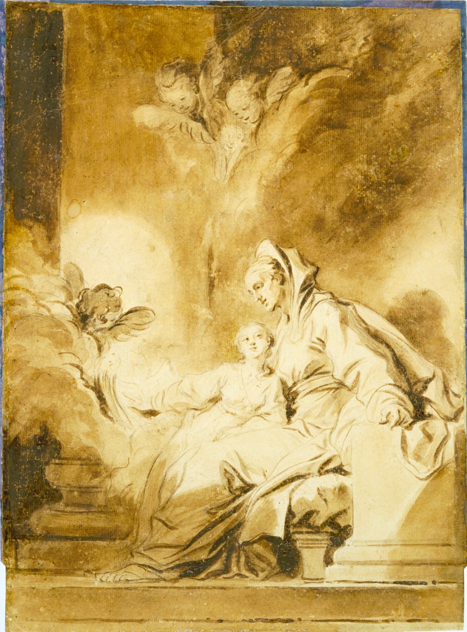 The Education of the Virgin by Jean-Honore Fragonard