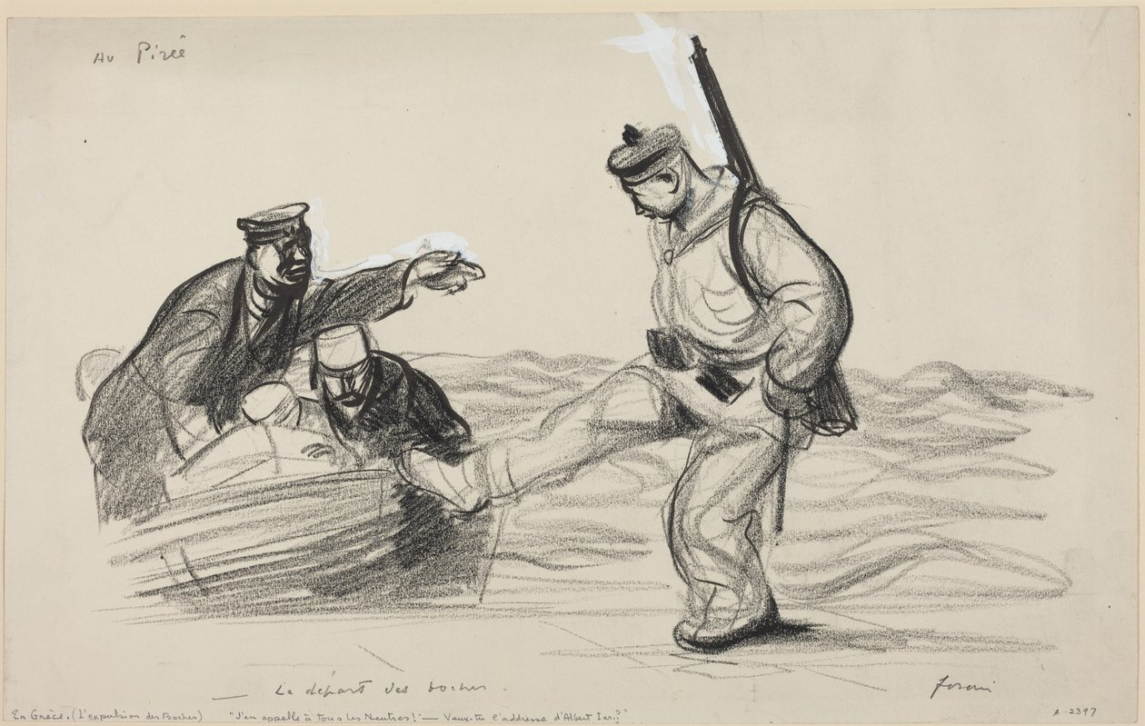 At Piraeus - The Departure of the Germans, c.1914-1919 by Jean-Louis & Caran D