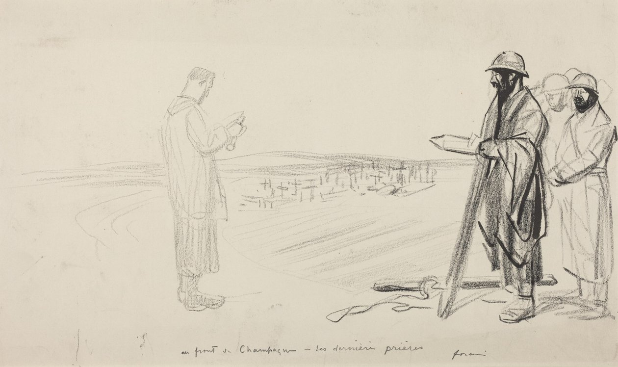 At the Champagne Front - The Last Prayers, c.1914-1919 by Jean-Louis & Caran D