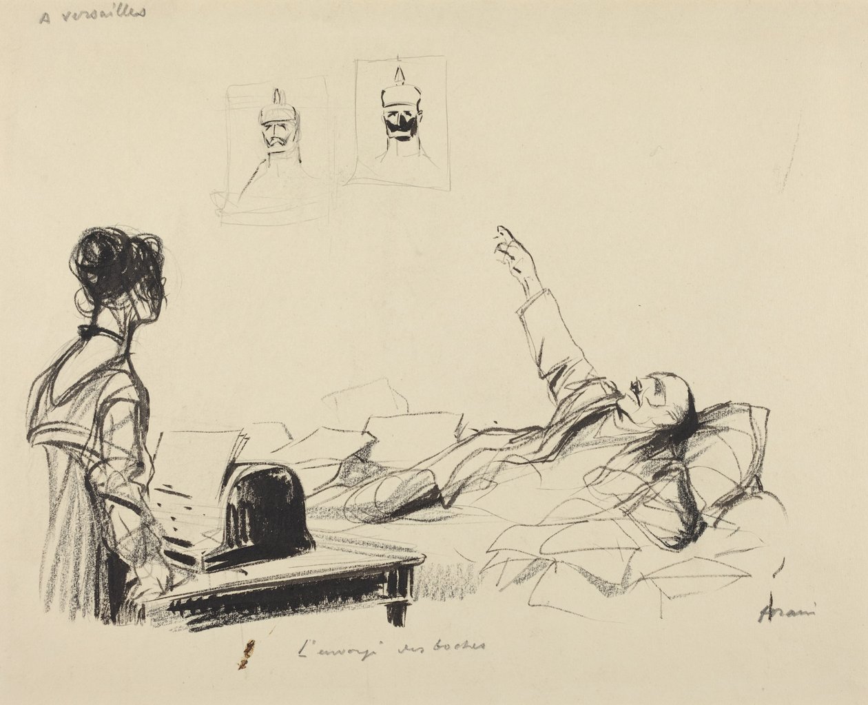 At Versailles. The Envoy of the Boches by Jean-Louis Forain