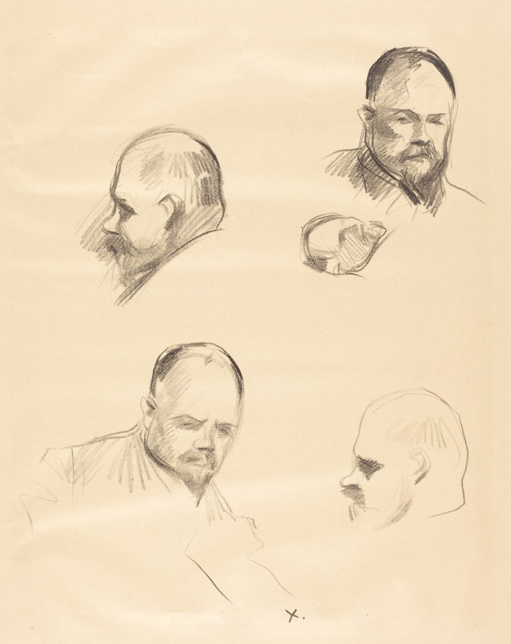 Ambroise Vollard, four sketches by Jean-Louis Forain