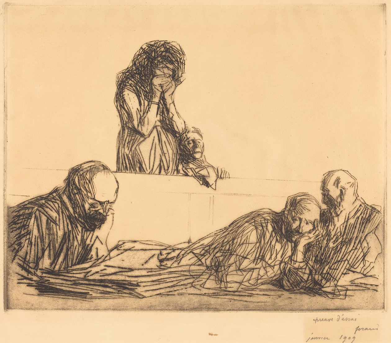 Unwed Mother, first plate by Jean-Louis Forain