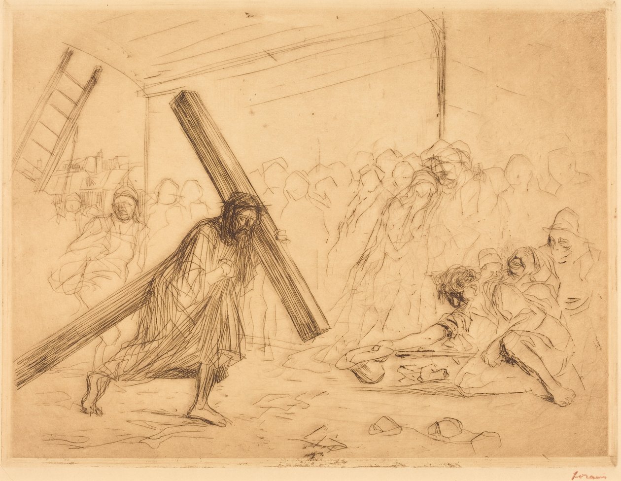 Christ Carrying the Cross (fourth plate) by Jean-Louis Forain