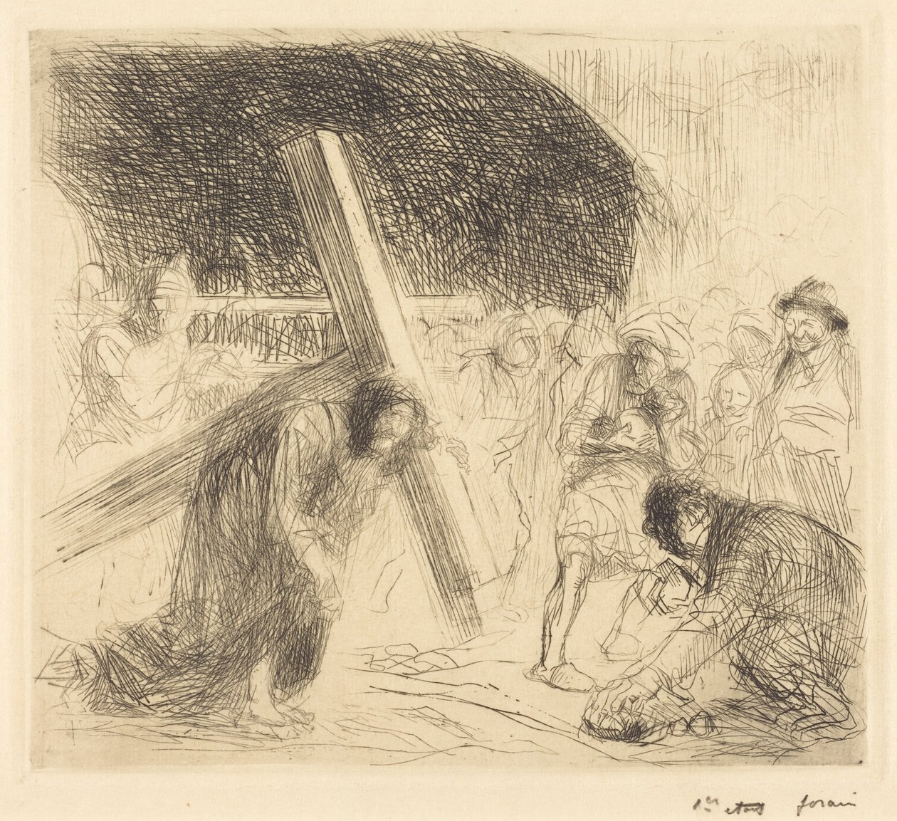 Christ Carrying His Cross (Seventh Plate) by Jean-Louis Forain