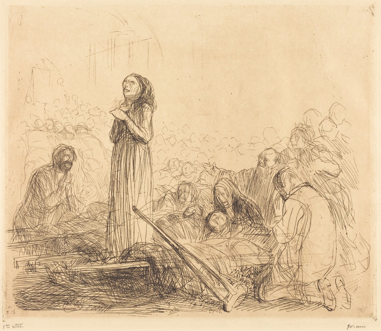 Lourdes, the Miracle (first plate) by Jean-Louis Forain