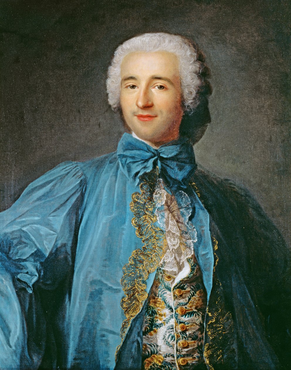 Portrait of a gentleman in a blue coat by Jean-Marc Nattier