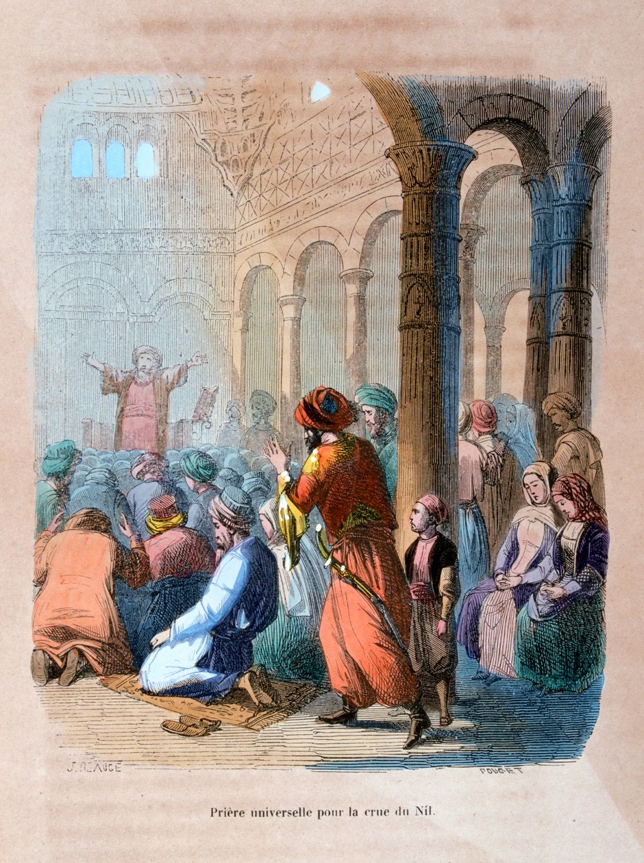 Universal Prayer for the Flooding of the Nile, Egypt, c1847 by Jean Adolphe Beauce