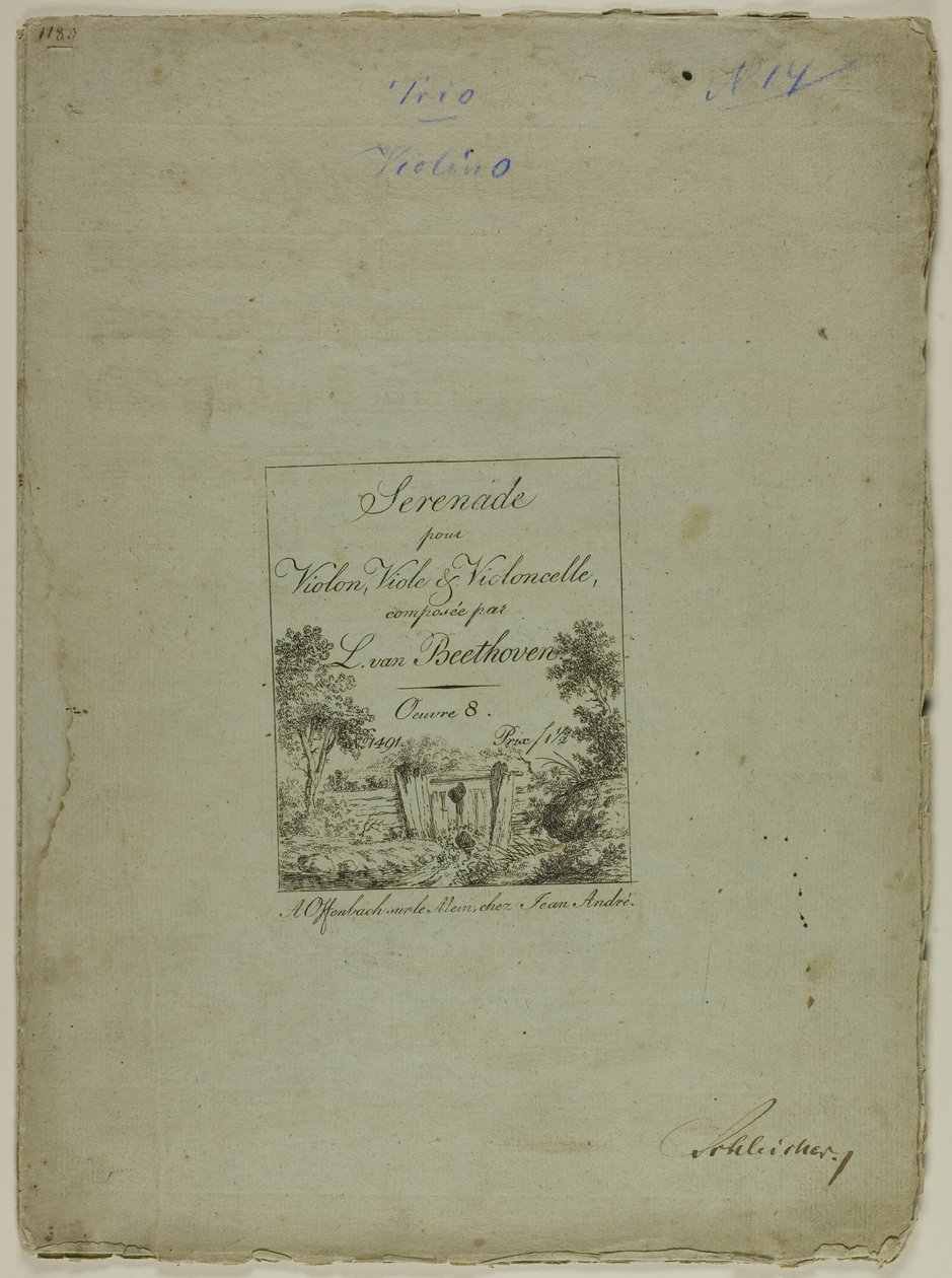Serenade for Violin, Viola and Cello, composed by Ludwig von Beethoven by Jean Andre