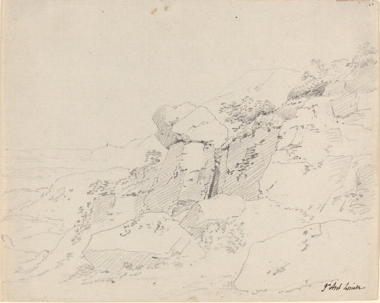 Glacial Boulders at the Edge of a Mountain by Jean Antoine Linck