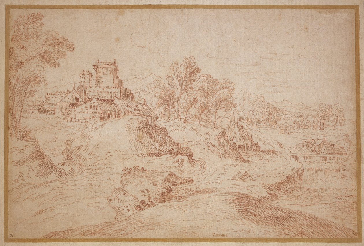 Landscape with a Castle by Jean-Antoine Watteau
