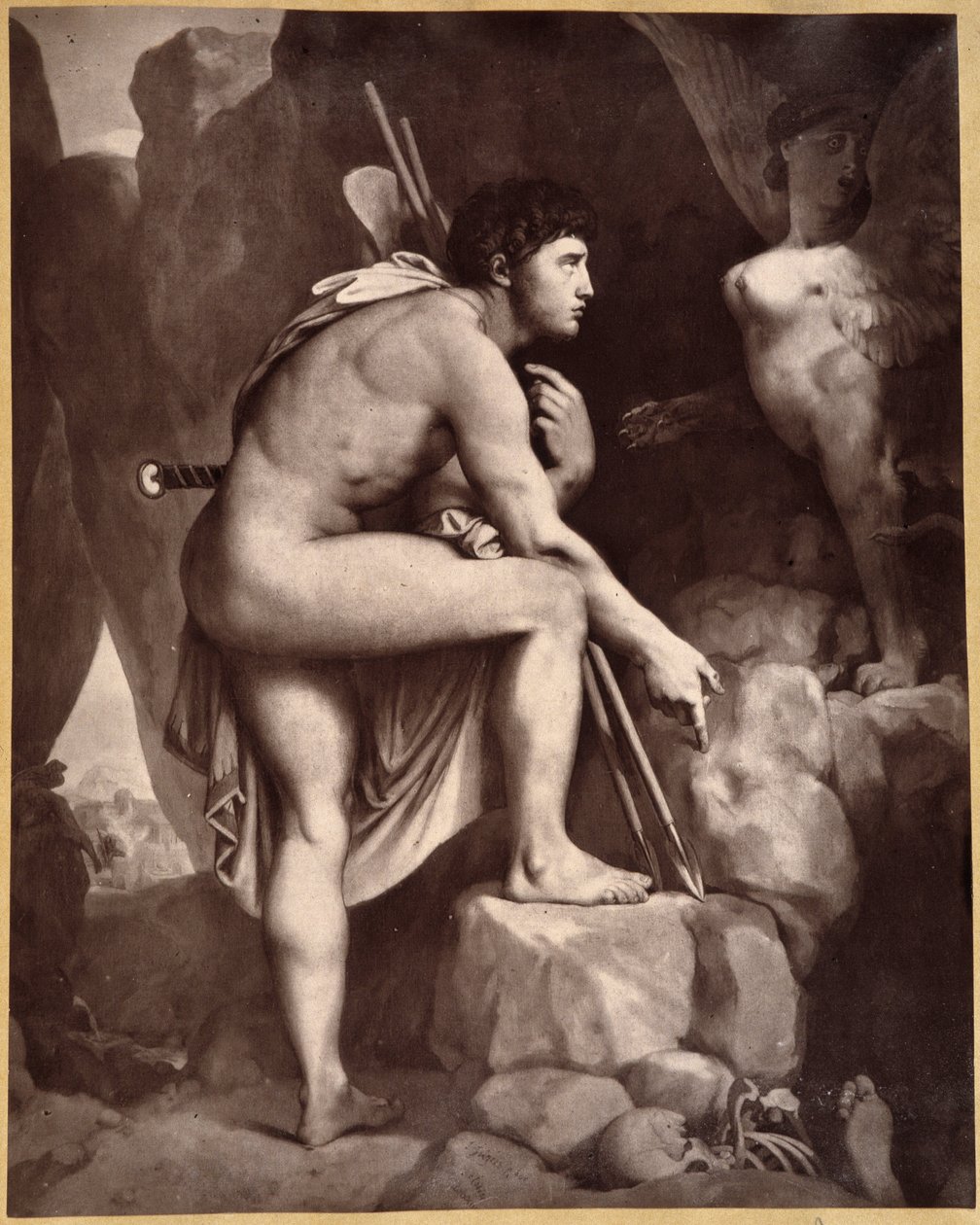 Oedipus with Sphinx by Jean Auguste Dominique (after) Ingres