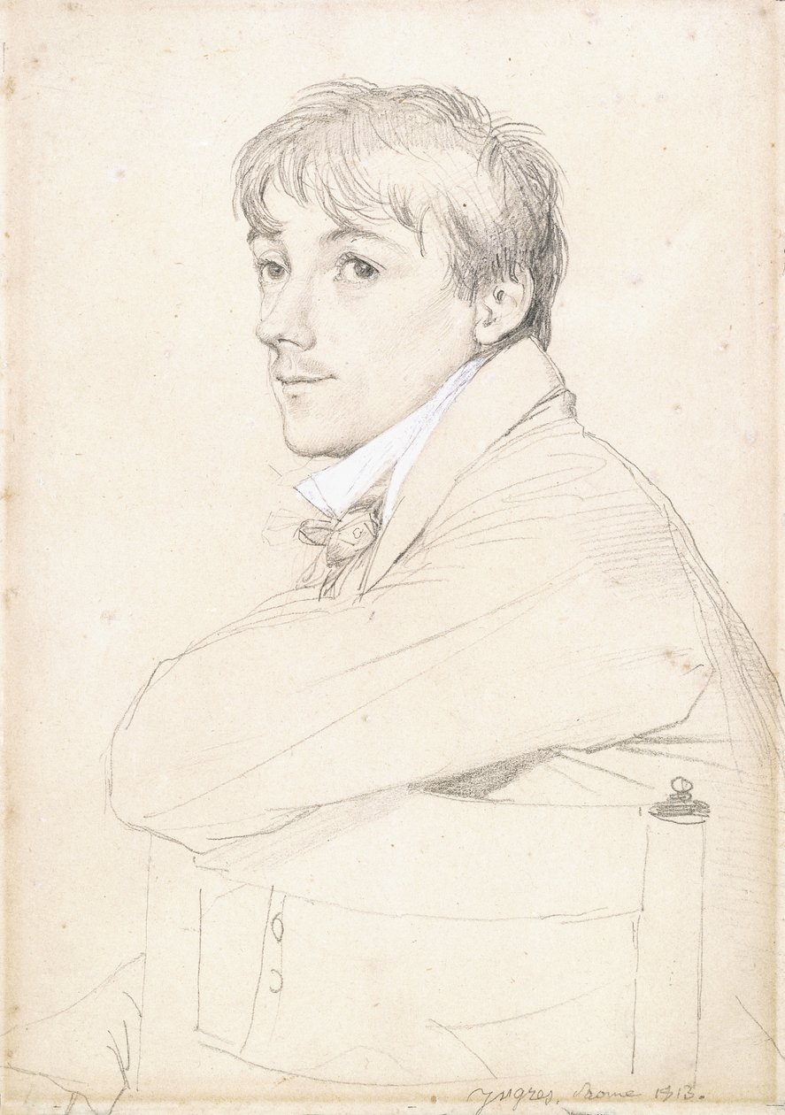 Jean-Louis Provost, Seated and Resting His Left Arm on the Back of a Chair, 1813 by Jean Auguste Dominique Ingres
