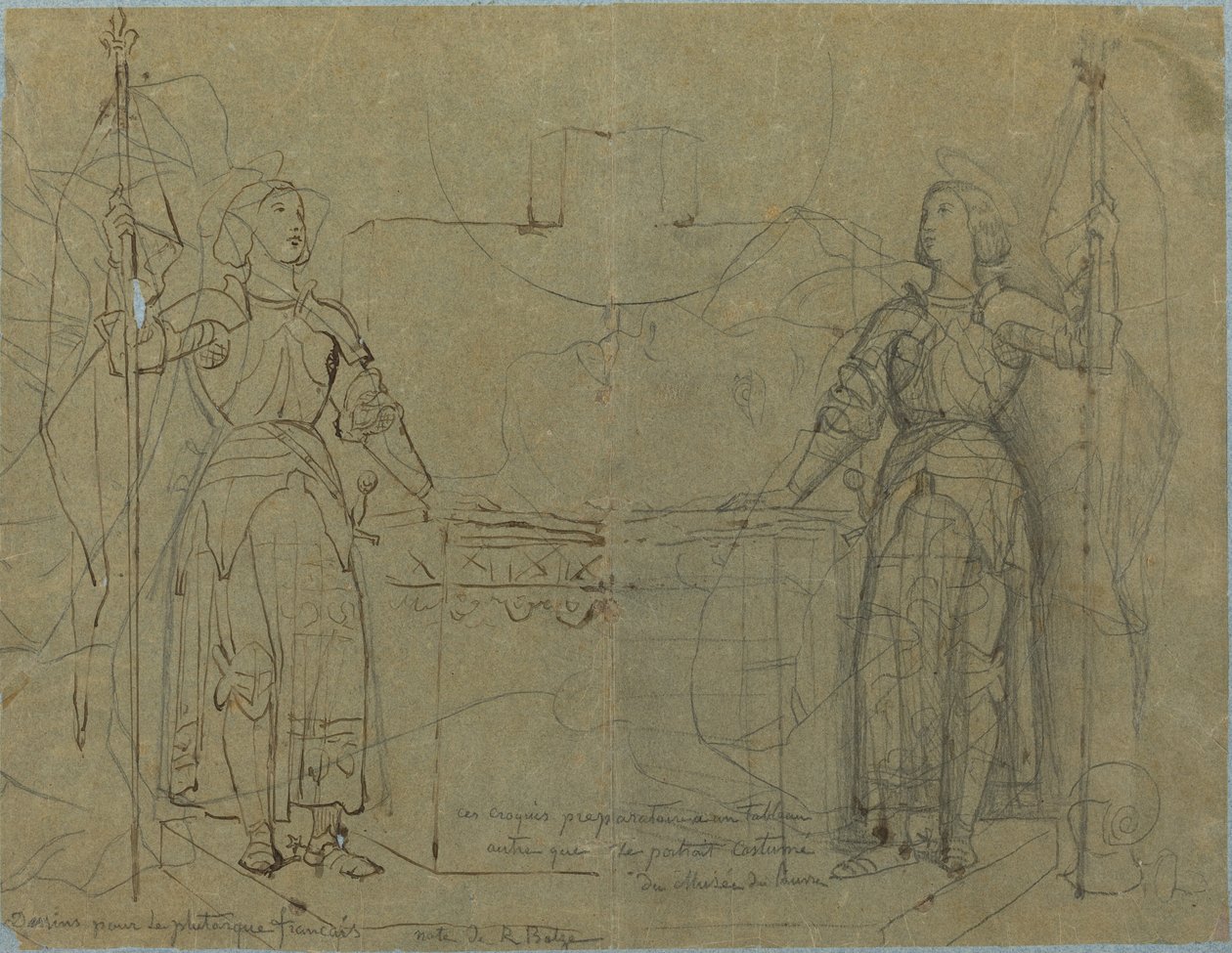 Joan of Arc Standing at the Altar at Reims Cathedral by Jean Auguste Dominique Ingres