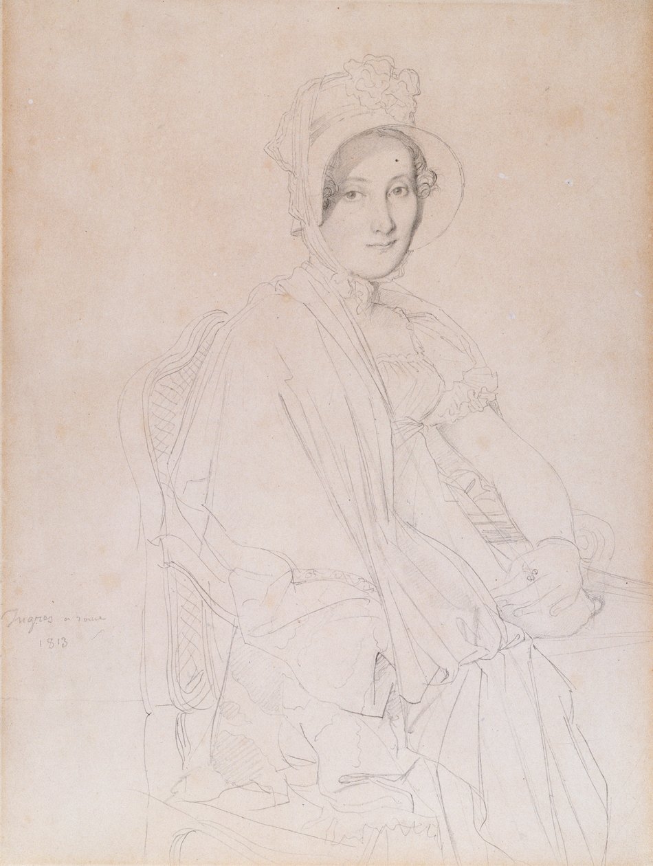Portrait of Marie Marcoz, Later Vicomtesse de Senonnes by Jean Auguste Dominique Ingres
