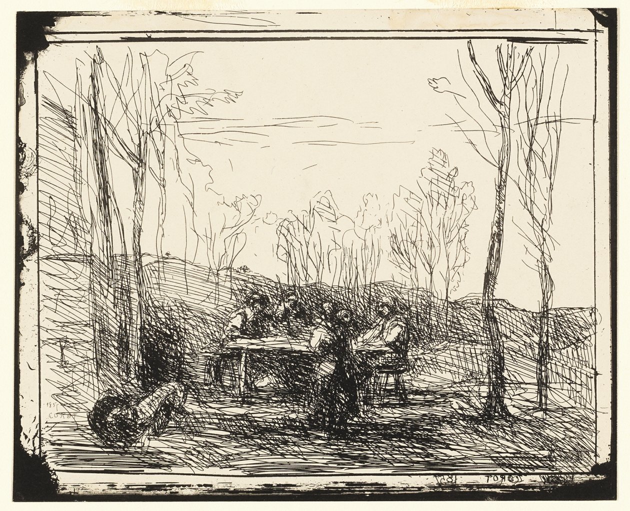 A Picnic in the Clearing by Jean Baptiste Camille Corot