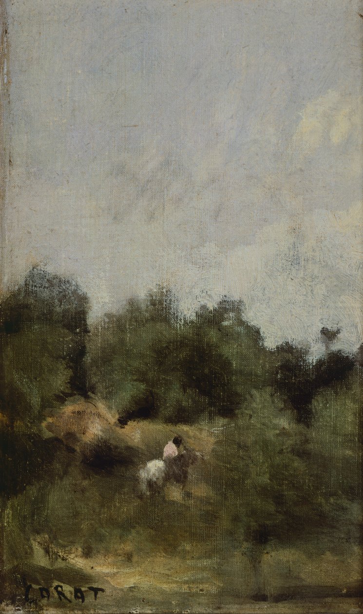 A rider in the country by Jean-Baptiste-Camille Corot
