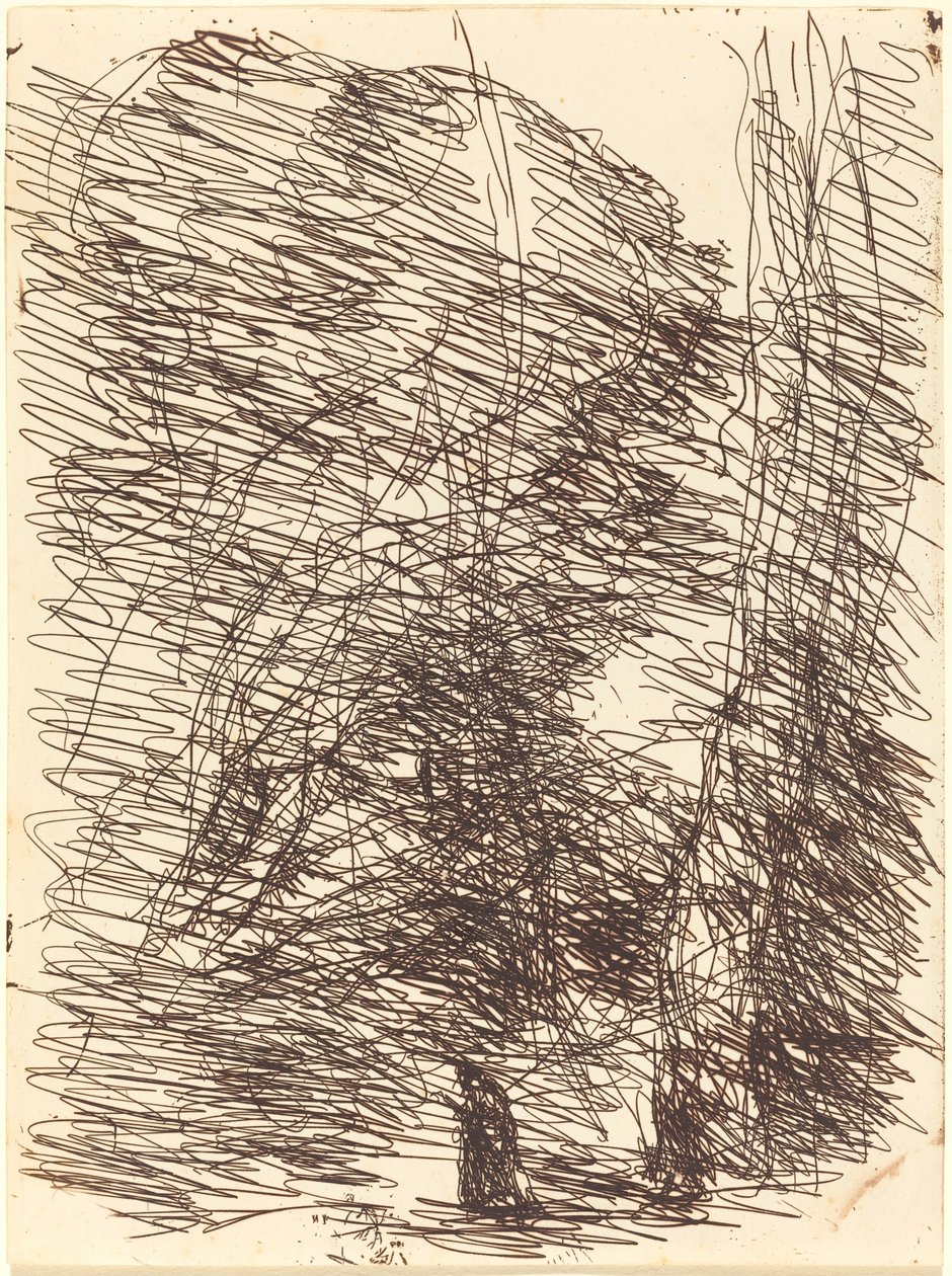 Dreamer under Tall Trees by Jean Baptiste Camille Corot