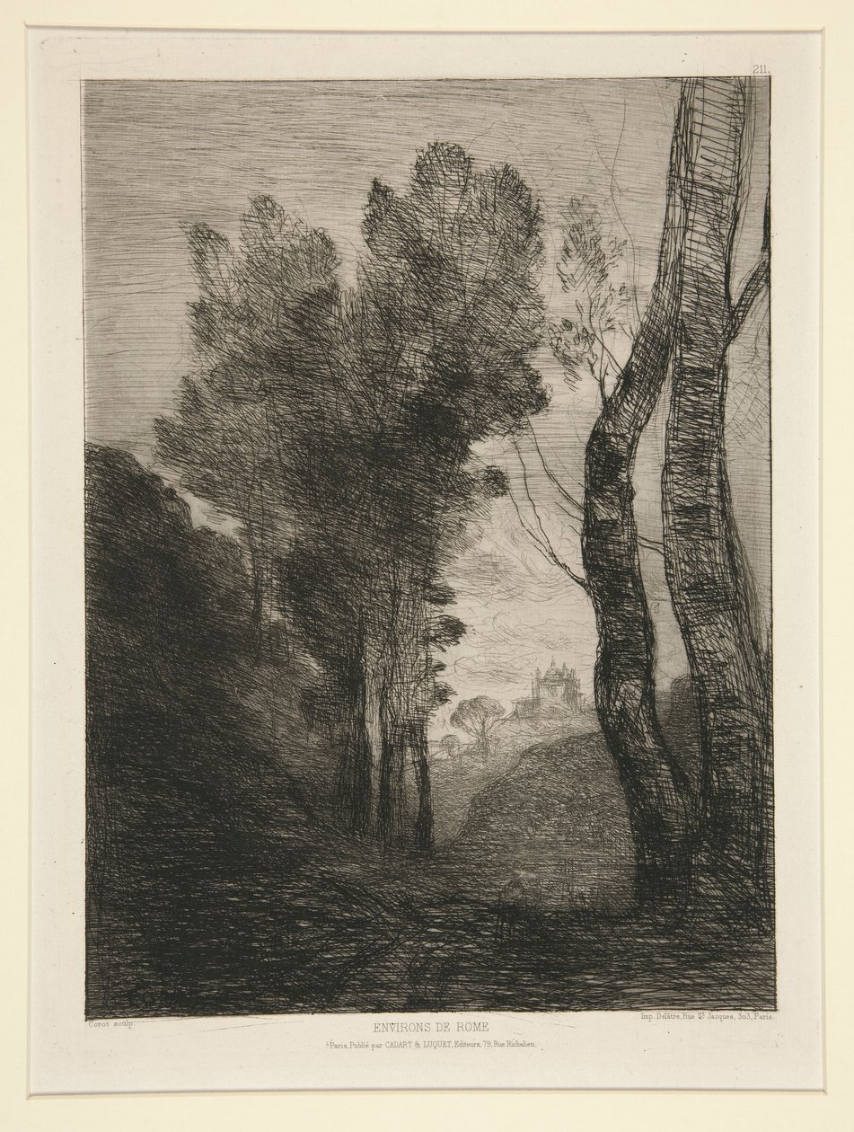 Near Rome by Jean Baptiste Camille Corot: Fine art print