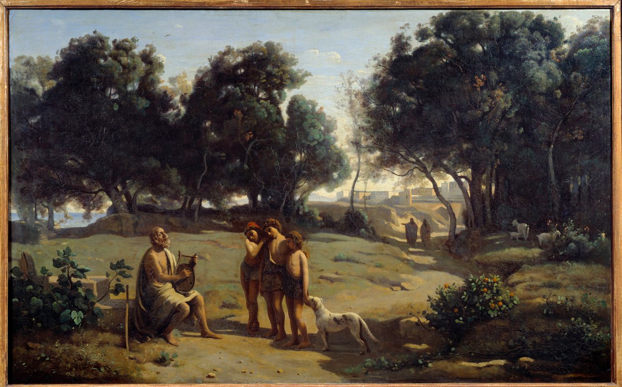 Homer and Shepherds by Jean Baptiste Camille Corot