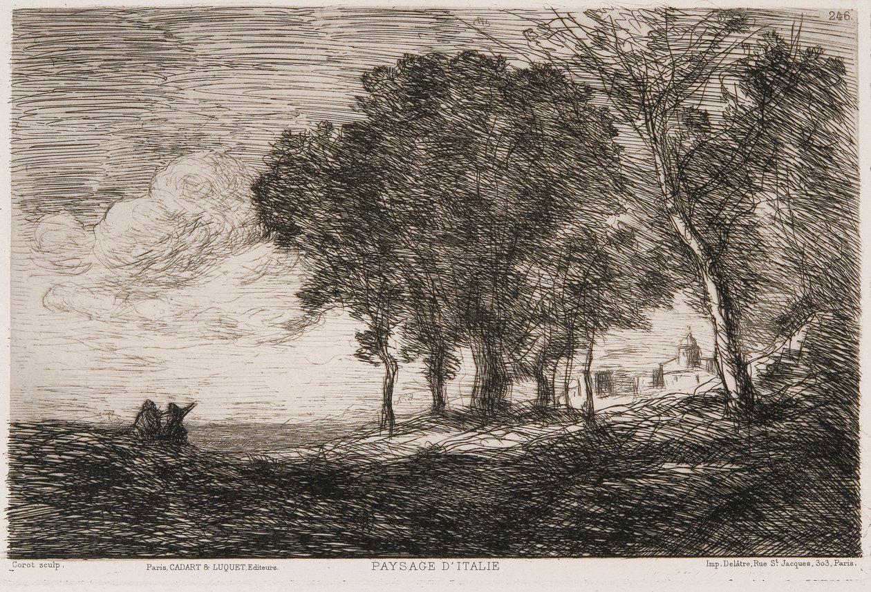 Italian Landscape by Jean-Baptiste-Camille Corot