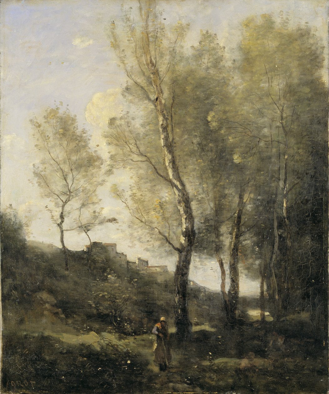 Landscape with Poplars by Jean-Baptiste-Camille Corot