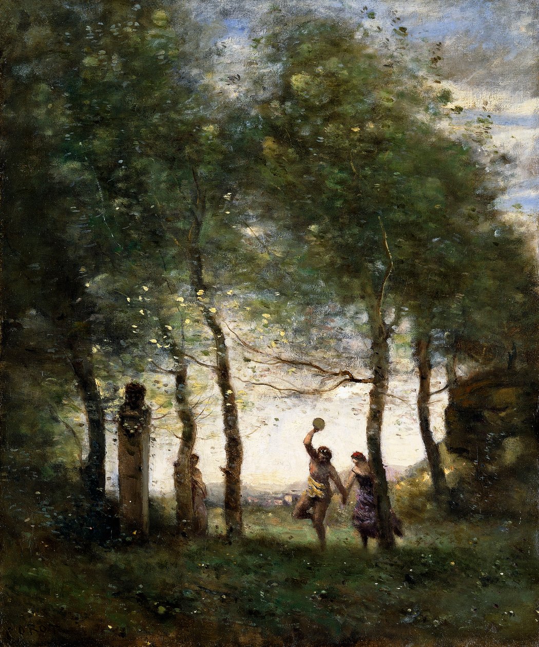 Small Bacchanale by Jean Baptiste Camille Corot