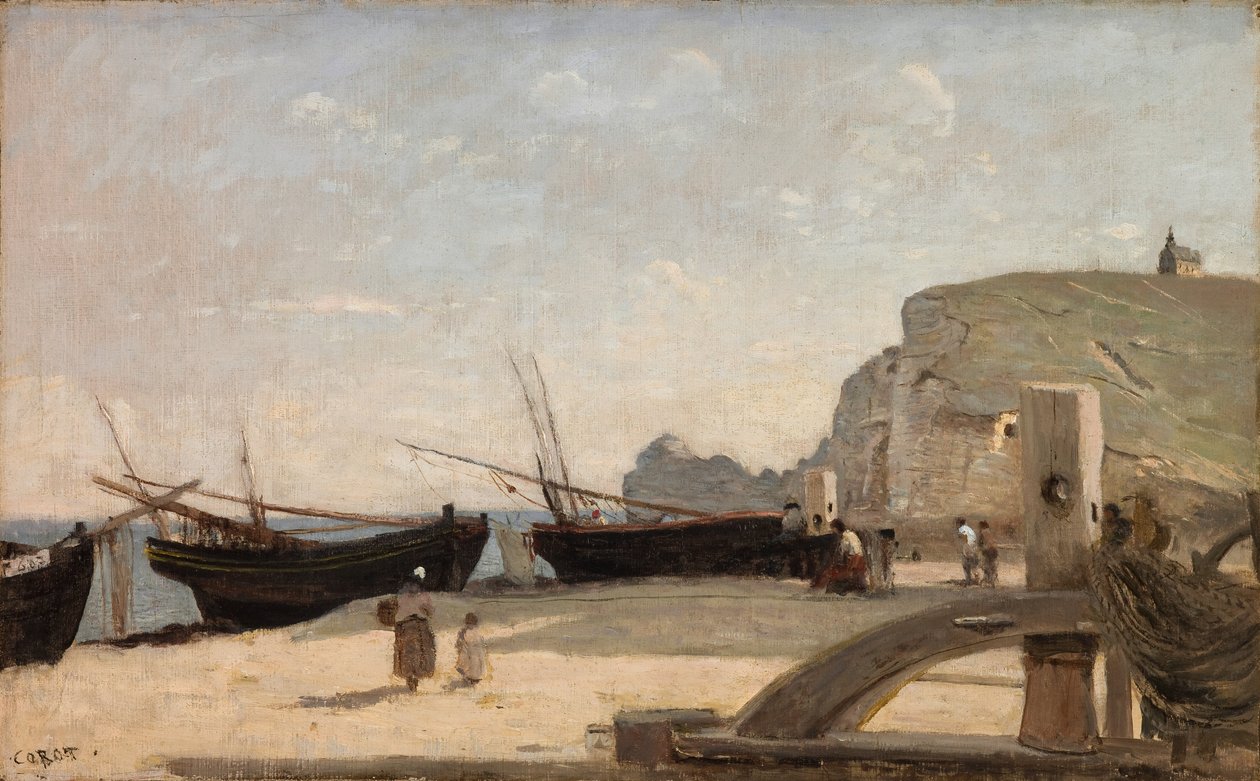 The Beach, Etretat by Jean Baptiste Camille Corot