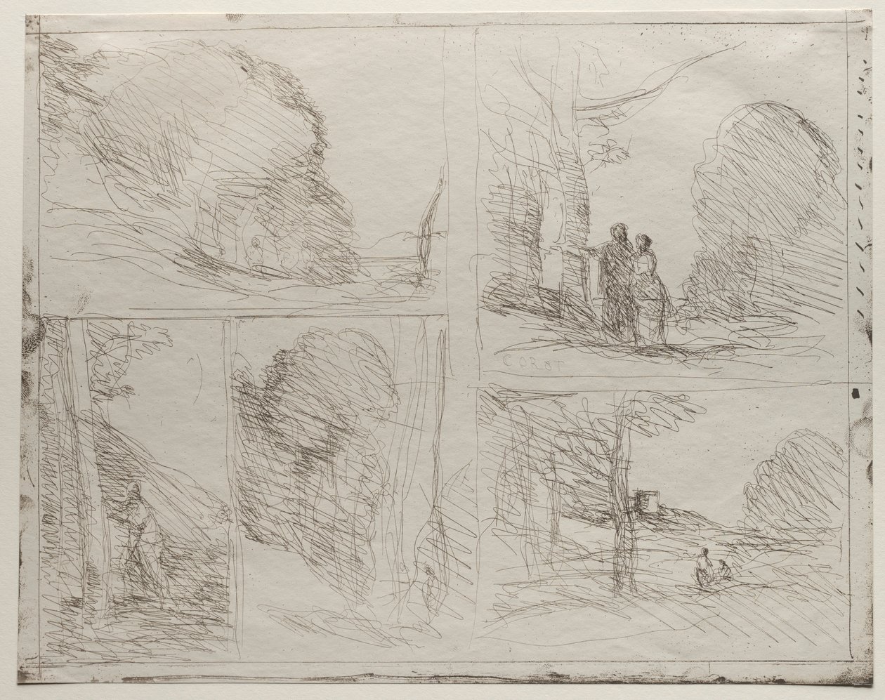 The Garden of Pericles, The Painters Lane, Scrawl, The Large Woodcutter by Jean Baptiste Camille Corot