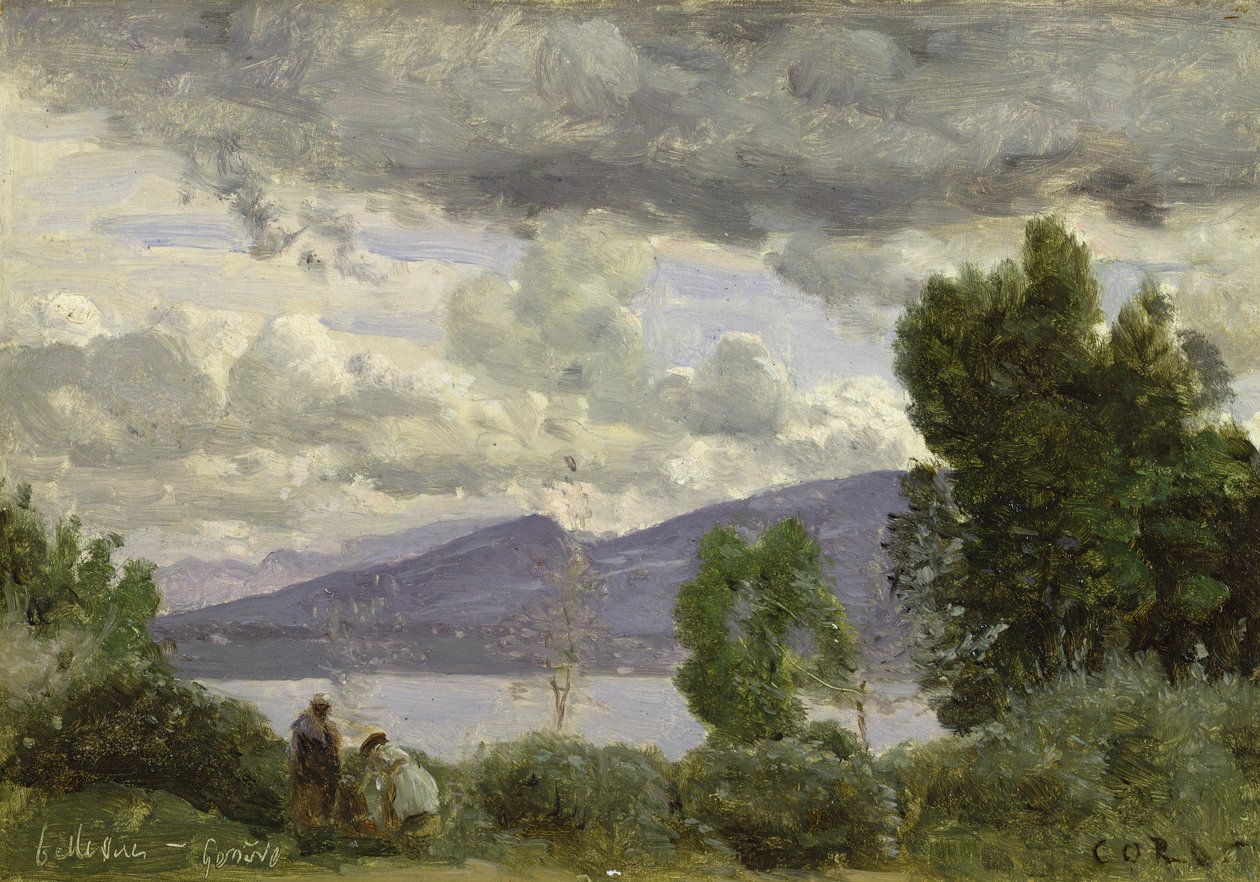View of Chalet de Chenes, Bellvue, Geneva, 1857 by Jean Baptiste Camille Corot