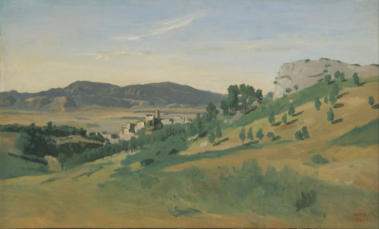 View of Olevano by Jean-Baptiste-Camille Corot