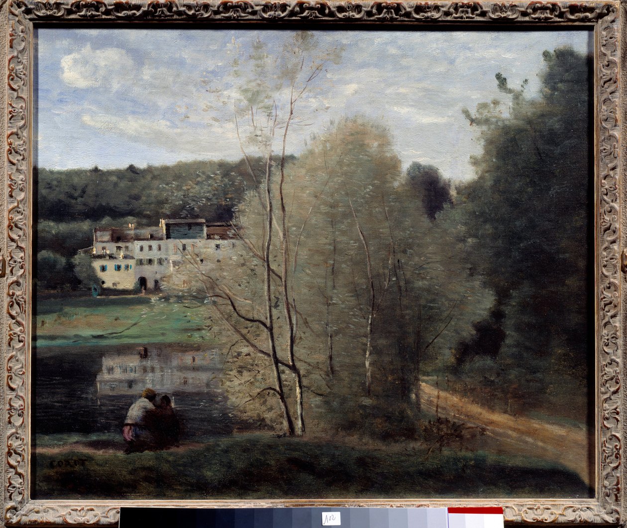 View of the City of Avray, The Pond and House Cabassud by Jean Baptiste Camille Corot