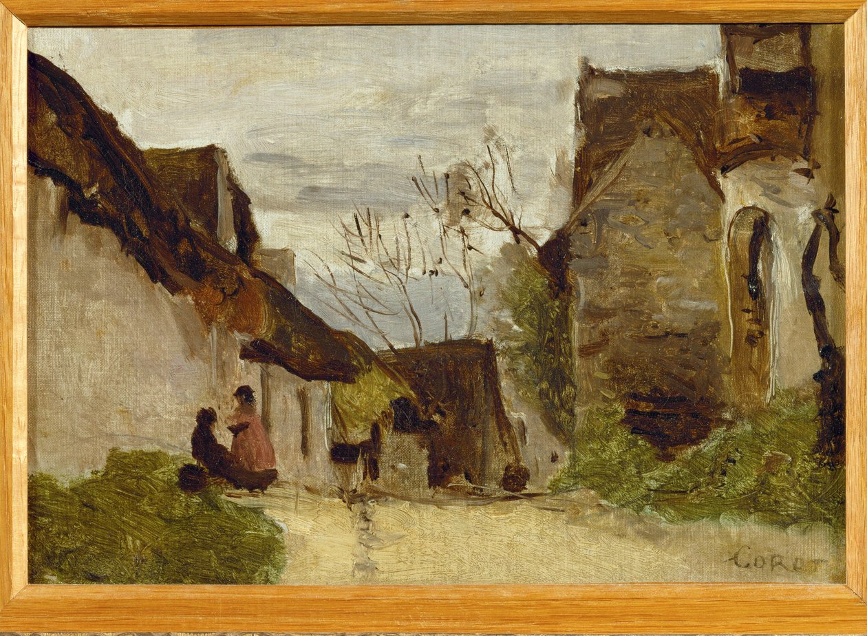 Village Street in Normandy by Jean Baptiste Camille Corot