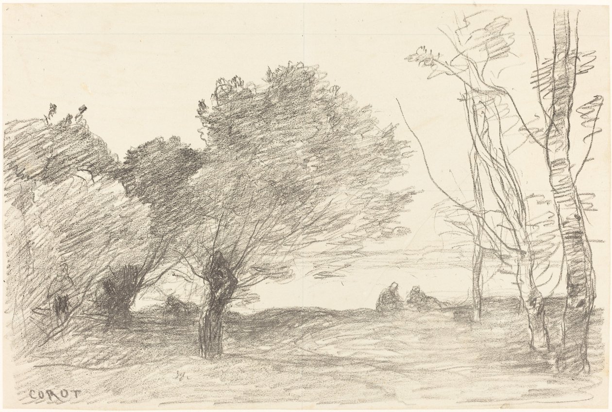 Willows and White Poplars by Jean Baptiste Camille Corot