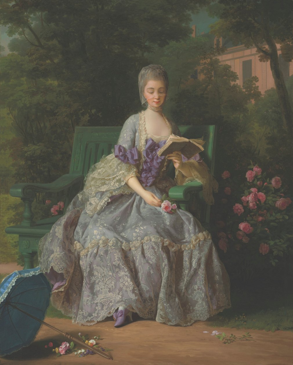 Portrait of Marie Thérèse Louise of Savoy, Princesse de Lamballe (1749-1792), seated full-length, in a lilac dress by Jean Baptiste Charpentier the Elder