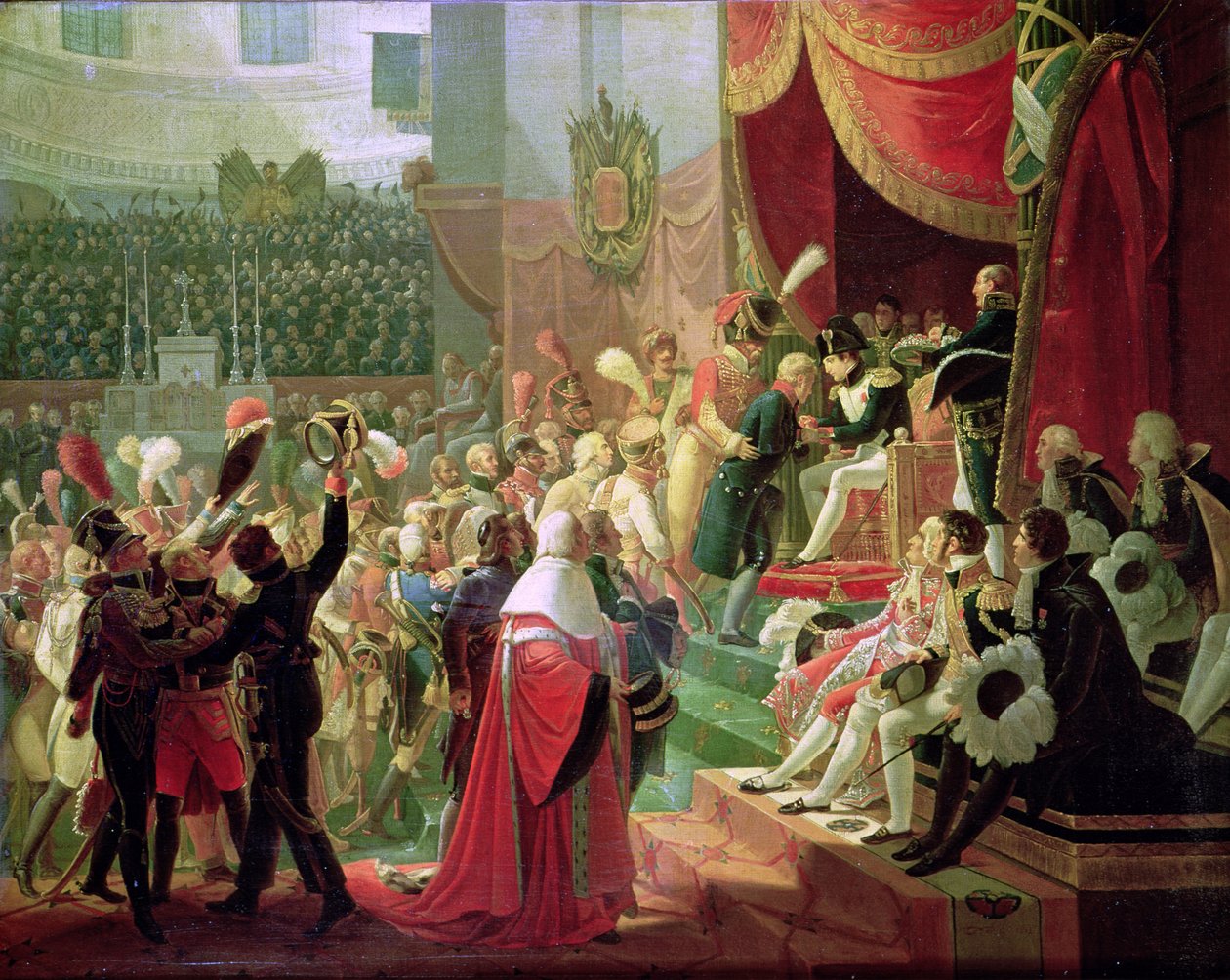 The First Distribution of Crosses of the Legion of Honour in the Church of the Invalides, 14th July 1804, 1812 by Jean Baptiste Debret