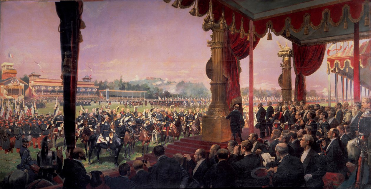 The Distribution of Flags at Longchamp by President Jules Grevy on 14 July 1880 by Jean-Baptiste Edouard Detaille