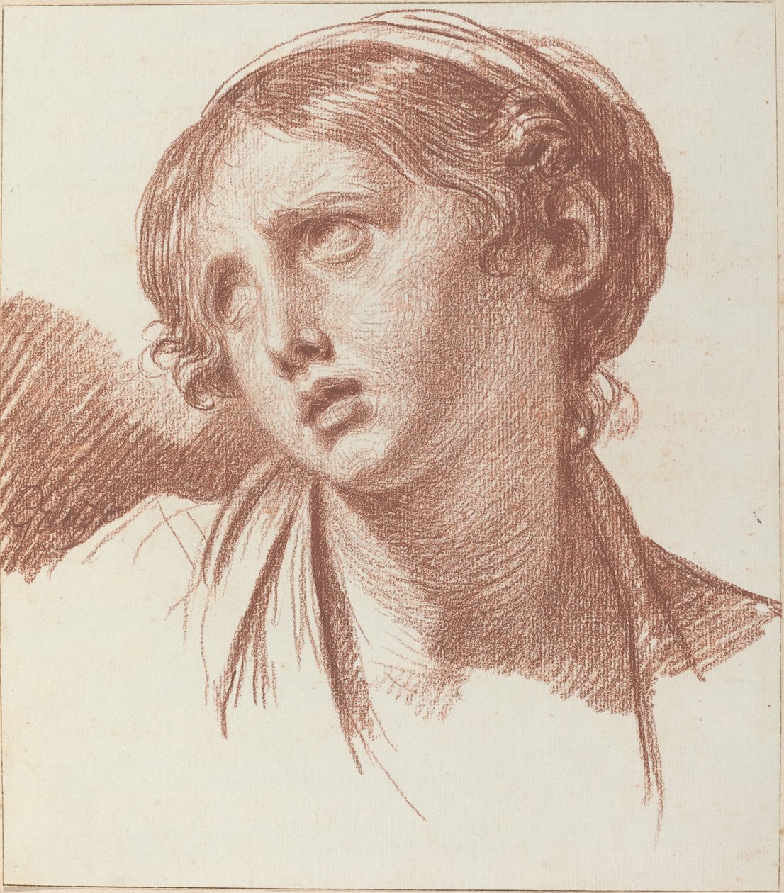 A Young Girl Looking Upward by Jean-Baptiste Greuze