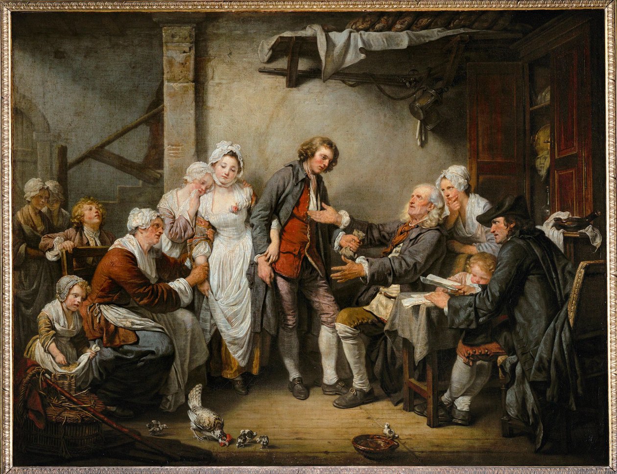 The Betrothal in the Village by Jean Baptiste Greuze