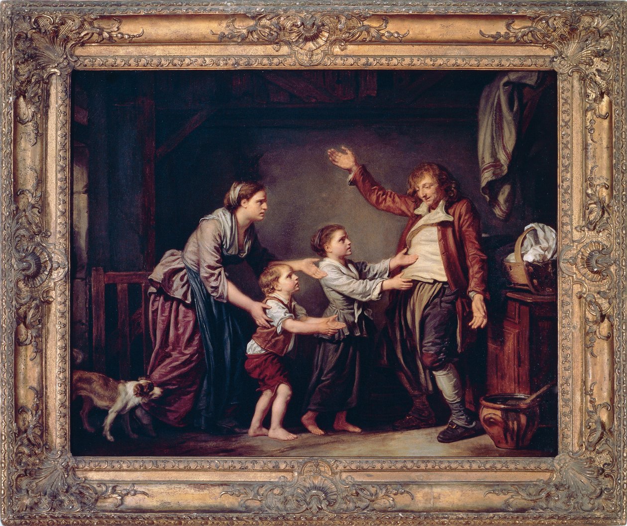 Return of drunkard by Jean Baptiste Greuze